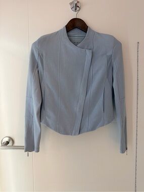 NWOT Blank NYC Light Blue Asymmetrical Leather Jacket